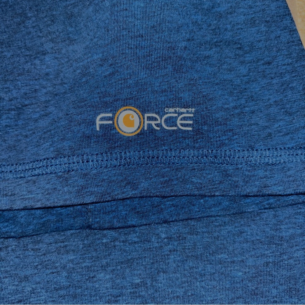 Carhartt Men's Heather Blue Force Short Sleeve Relaxed Fit Tee - Picture 5 of 6